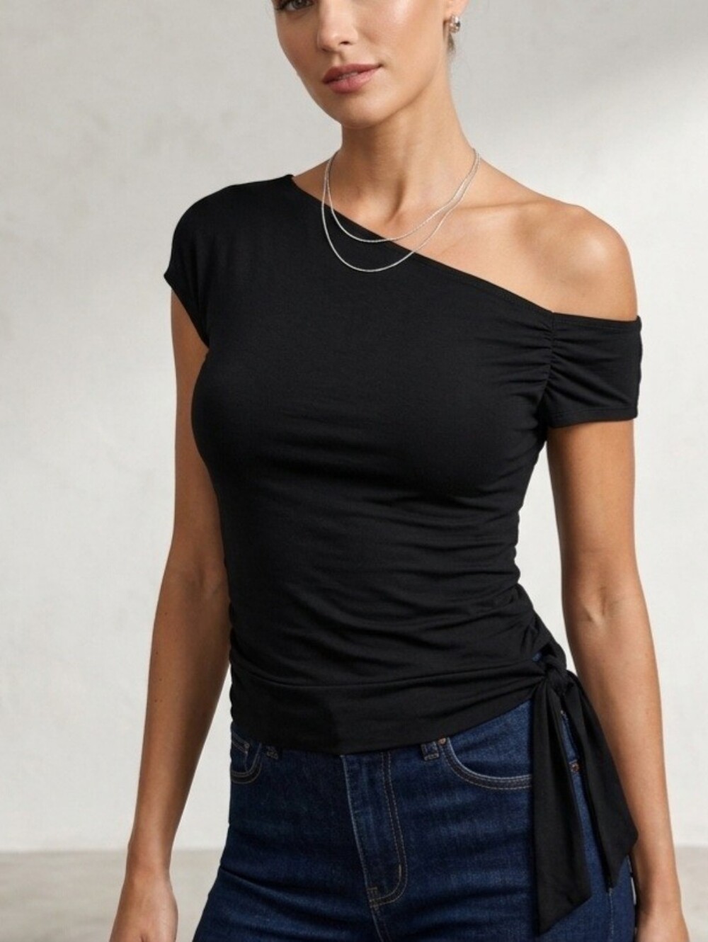Guess Jeans One-Shoulder Side-Tie Women’s Top